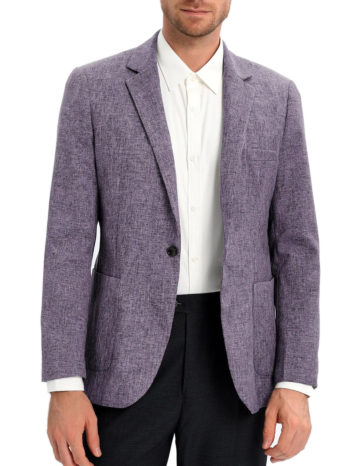 EliteSpirit Mens Sport Coats & Blazers Linen Suit Jacket for Men Casual Sport Coat Lightweight Suits Blazer Jacket for Men Business Work Office Slim Fit One Button Fashion 2024 Light Blue Gray S