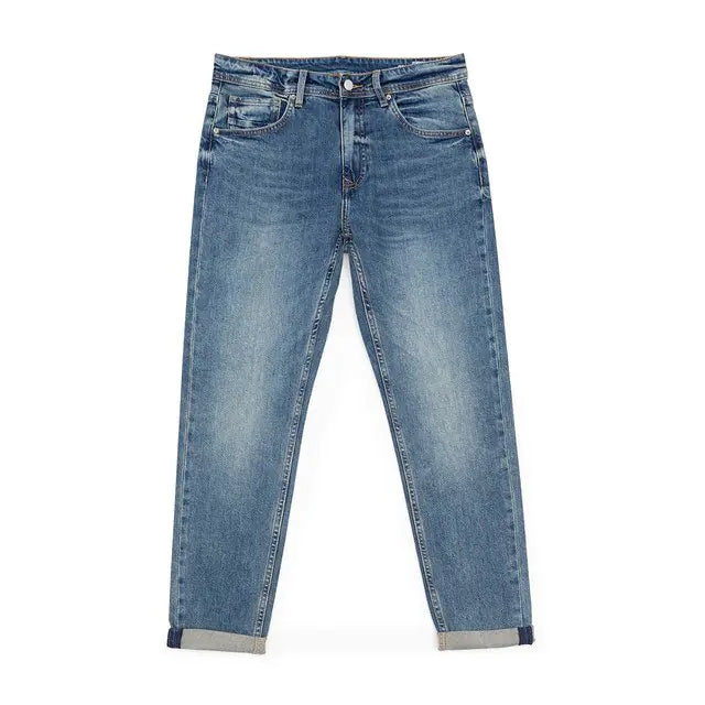 Primavera nuevos pantalones vaqueros ceñidos para hombres