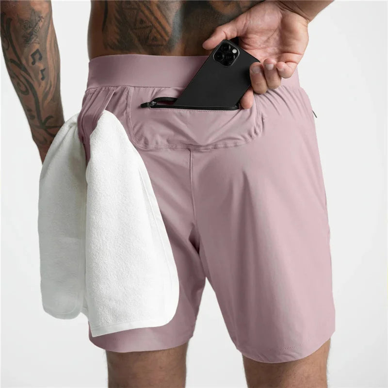 Pantalones cortos de ejercicio para correr en el gimnasio para hombres