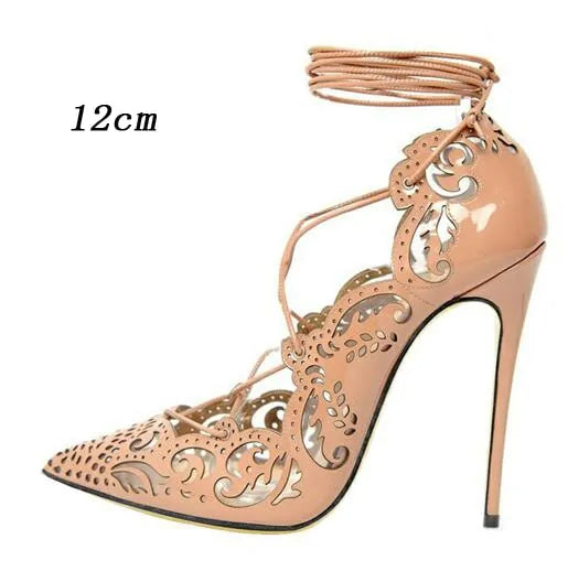 Zapatos transparentes de gladiador romano para mujer