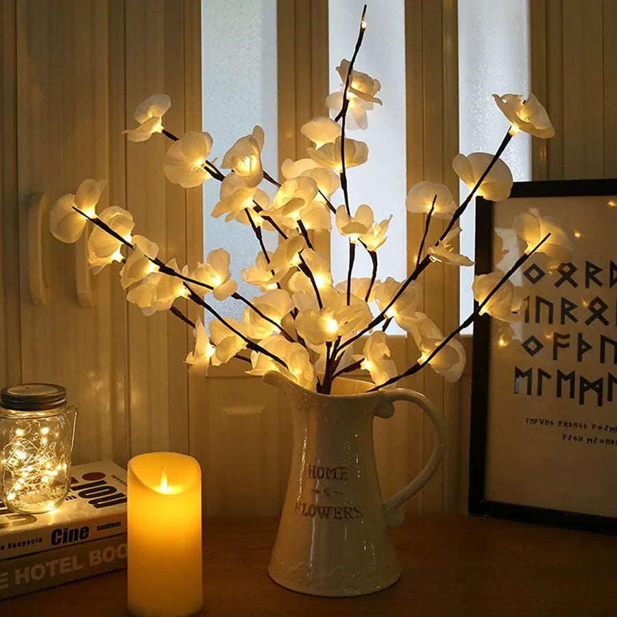 Lámpara LED con forma de rama de sauce: elegante decoración para el hogar