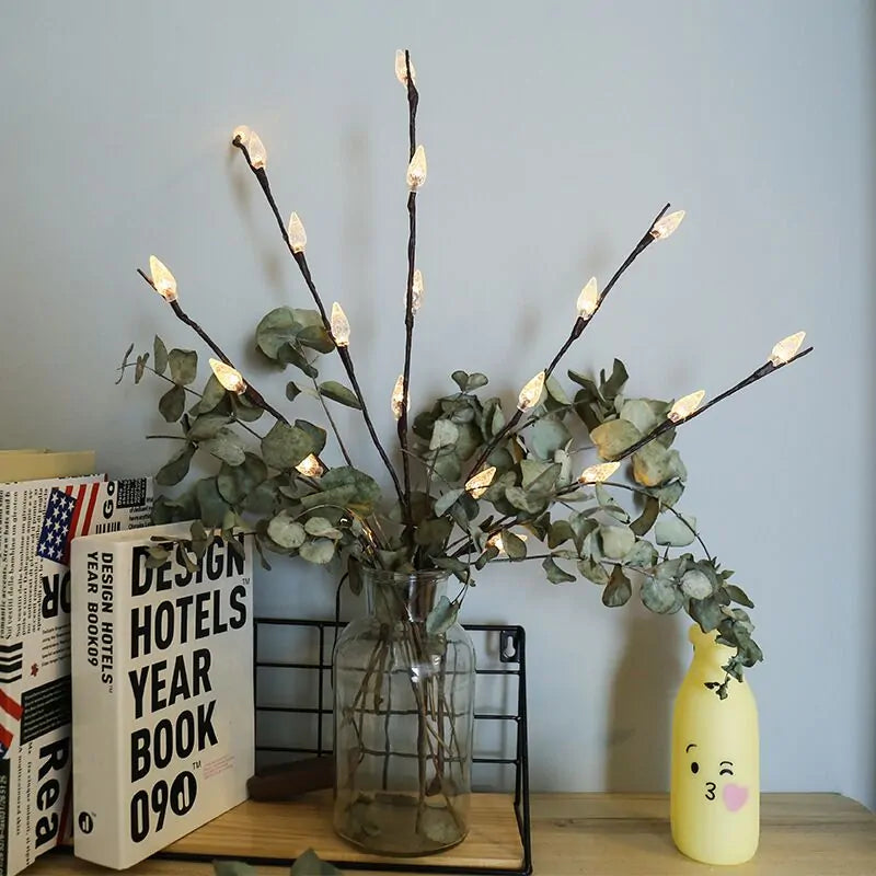 Lámpara LED con forma de rama de sauce: elegante decoración para el hogar