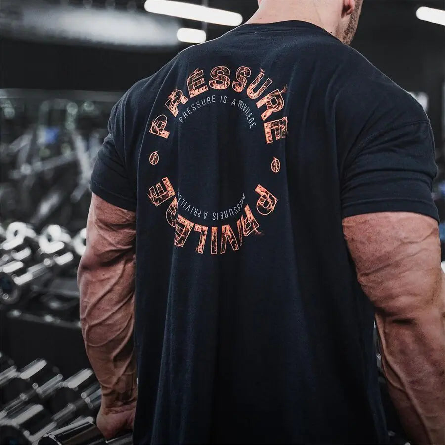 Camiseta deportiva de gimnasio estampada de verano para hombre