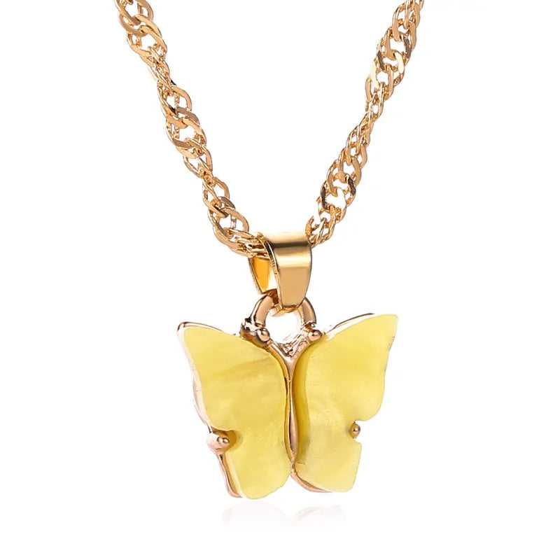 Goldkette Schmetterling Anhänger Choker Halskette: Böhmischer Strandschmuck