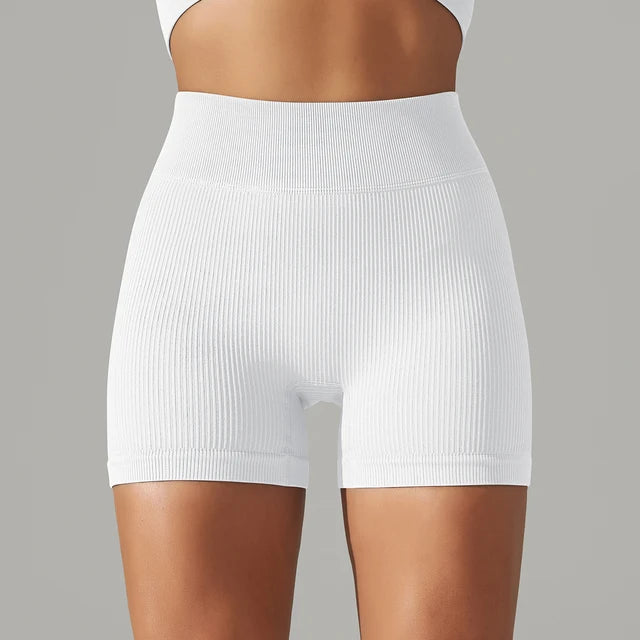 Shorts deportivos de yoga con cintura alta sin costuras