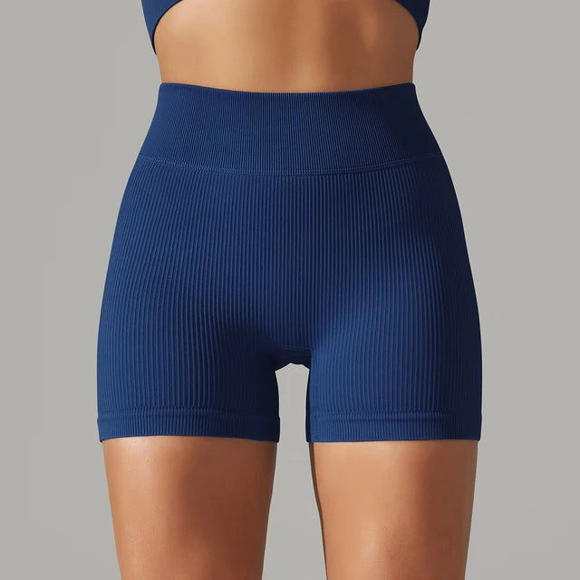 Shorts deportivos de yoga con cintura alta sin costuras