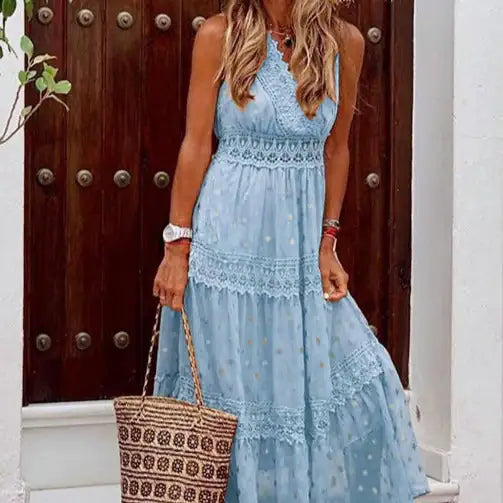 Chiffonkleid mit Punktemuster