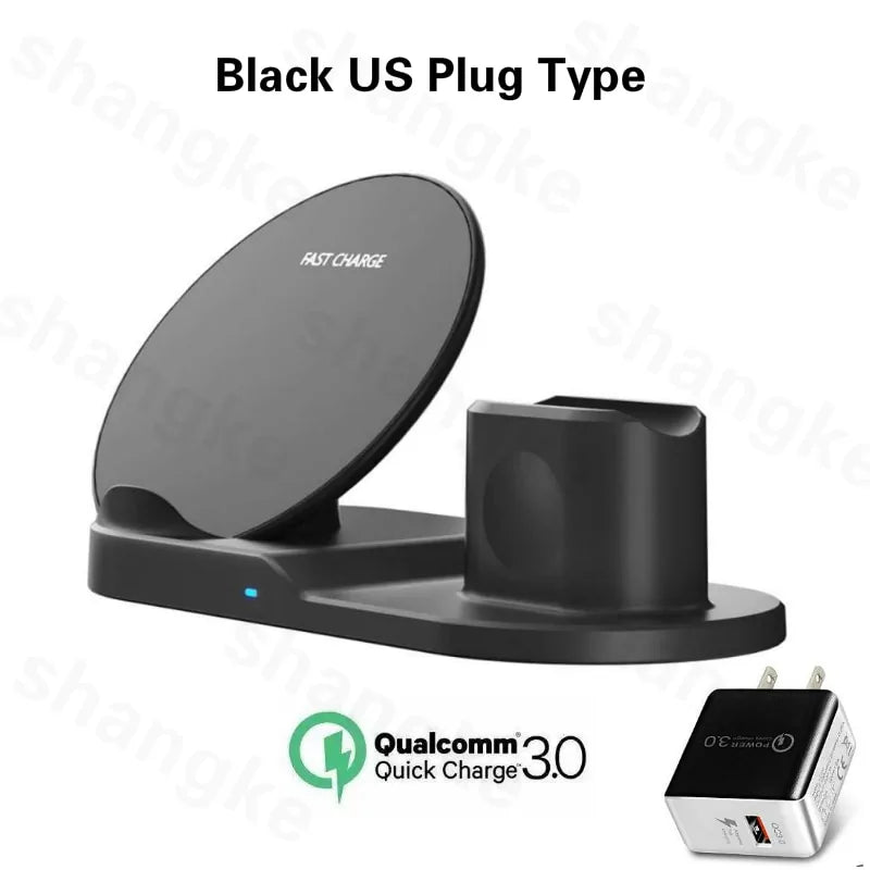 3-in-1 Fast Wireless Charger Dock Station