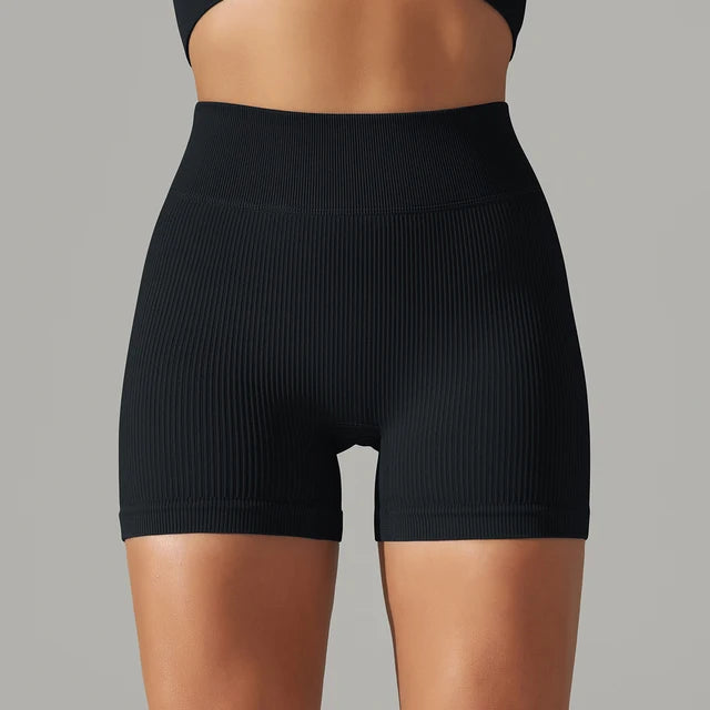 Shorts deportivos de yoga con cintura alta sin costuras