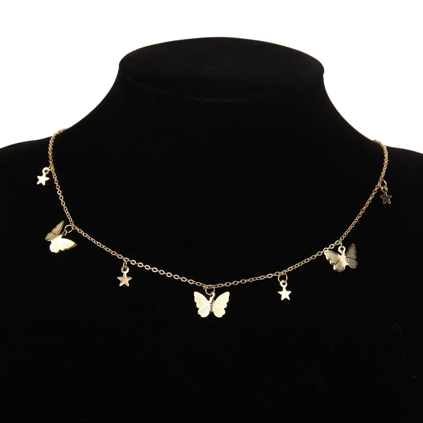 Goldkette Schmetterling Anhänger Choker Halskette: Böhmischer Strandschmuck