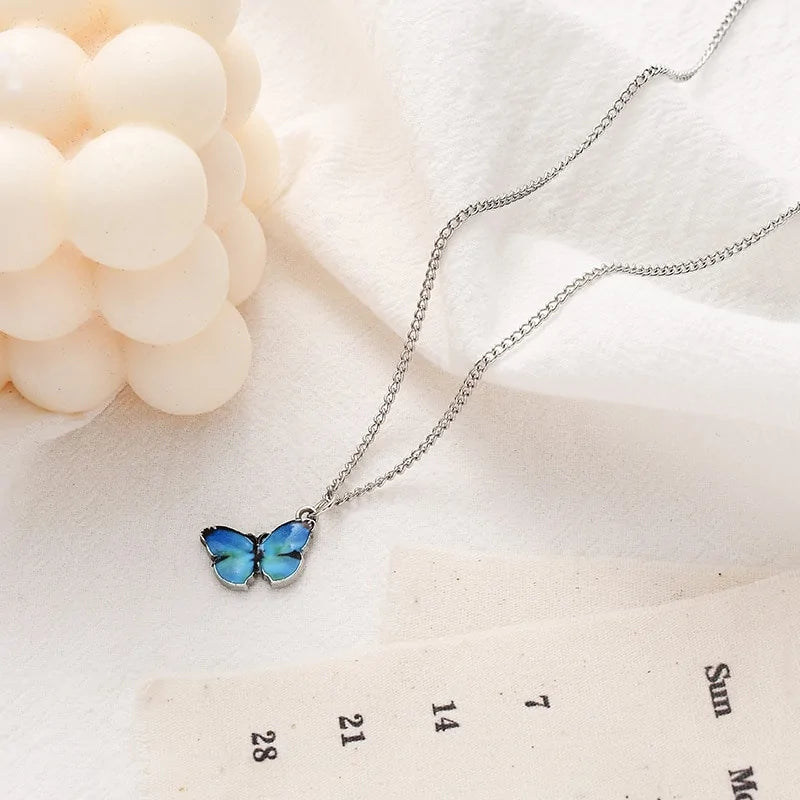 Goldkette Schmetterling Anhänger Choker Halskette: Böhmischer Strandschmuck