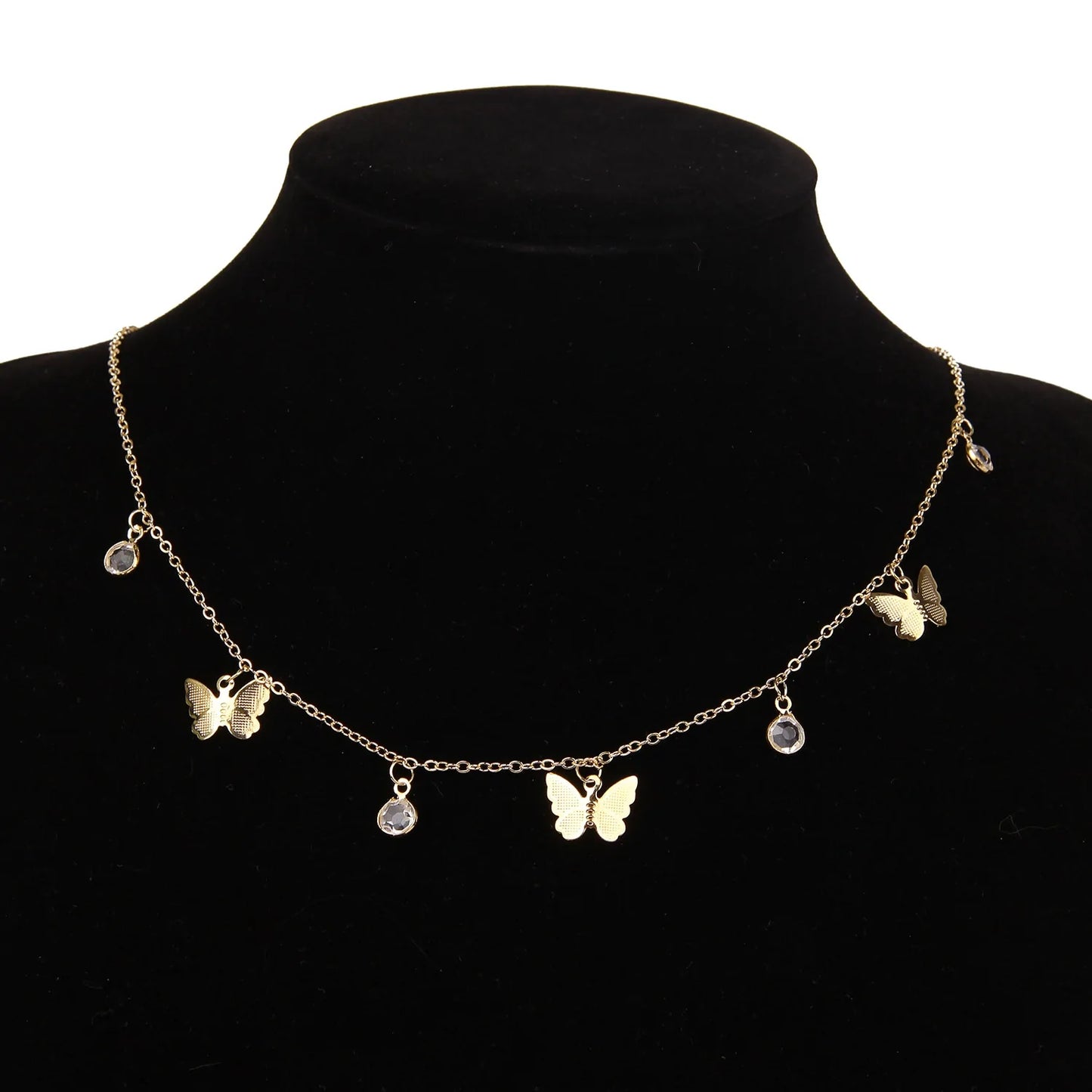 Goldkette Schmetterling Anhänger Choker Halskette: Böhmischer Strandschmuck