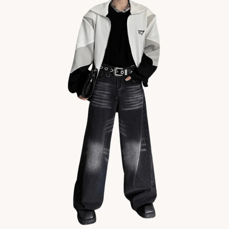 Jeans in verwaschenem Schwarz