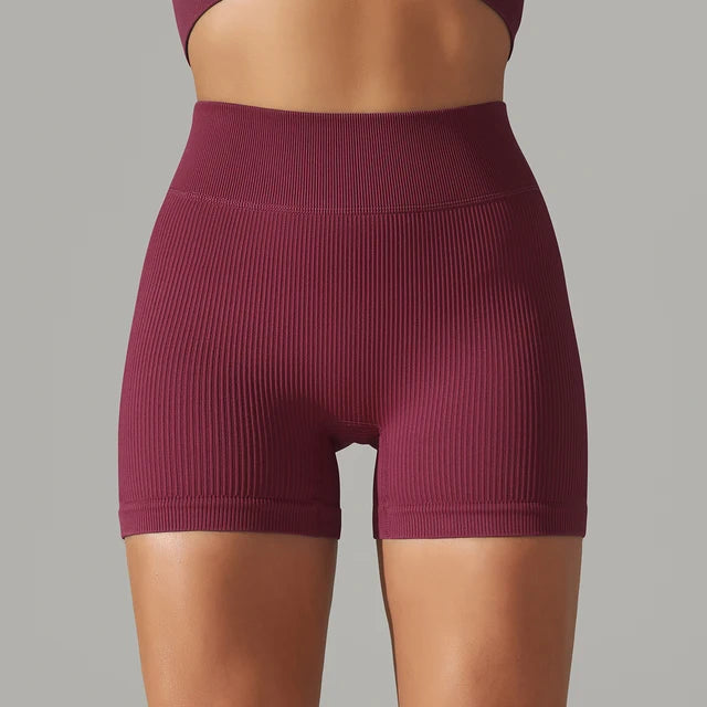 Shorts deportivos de yoga con cintura alta sin costuras