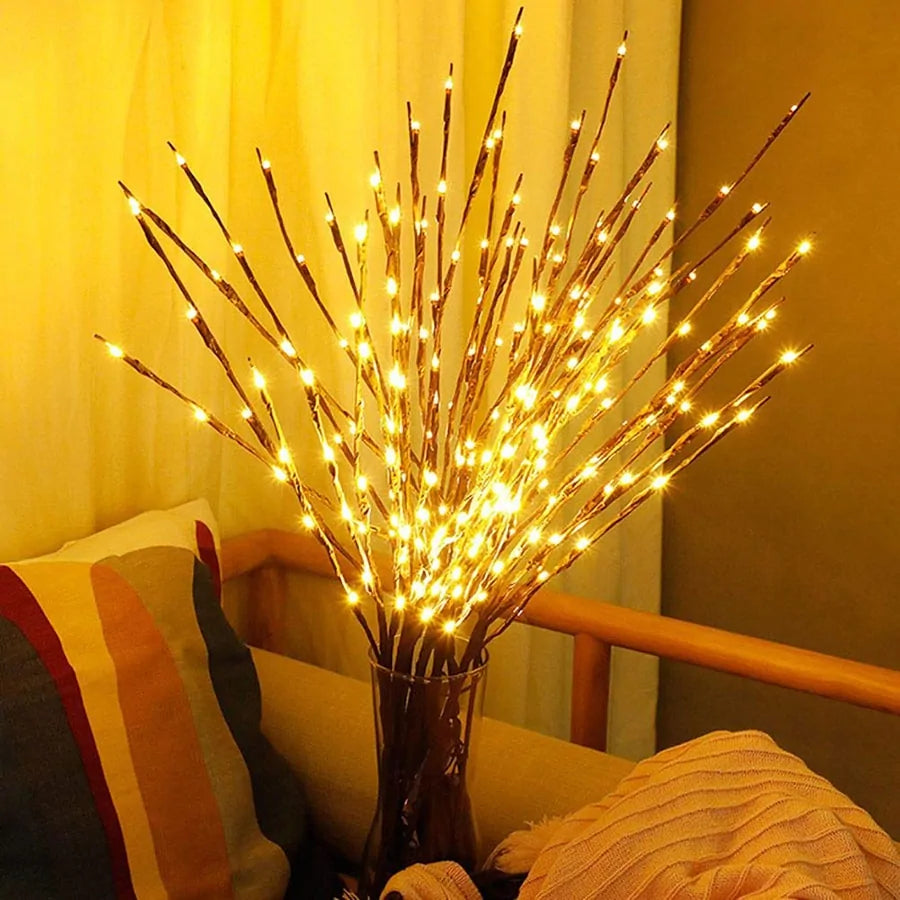 Lámpara LED con forma de rama de sauce: elegante decoración para el hogar