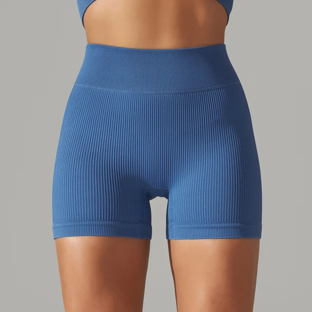 Shorts deportivos de yoga con cintura alta sin costuras