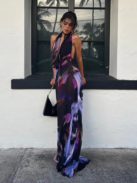 Rückenfreies Maxikleid Damen
