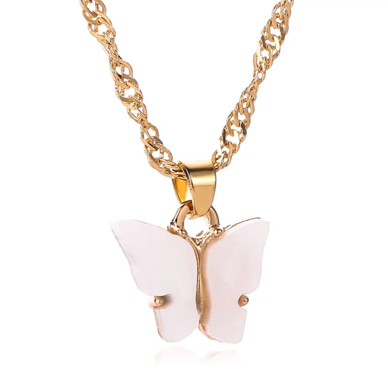 Goldkette Schmetterling Anhänger Choker Halskette: Böhmischer Strandschmuck