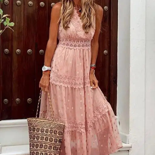 Chiffonkleid mit Punktemuster