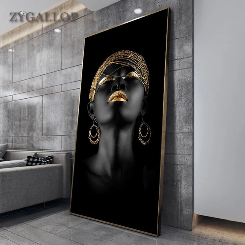 Moderne Kunst Leinwand Afrikanische Schwarze Frau Poster
