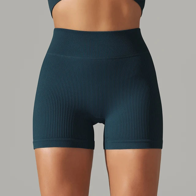 Shorts deportivos de yoga con cintura alta sin costuras