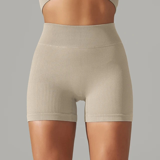 Shorts deportivos de yoga con cintura alta sin costuras
