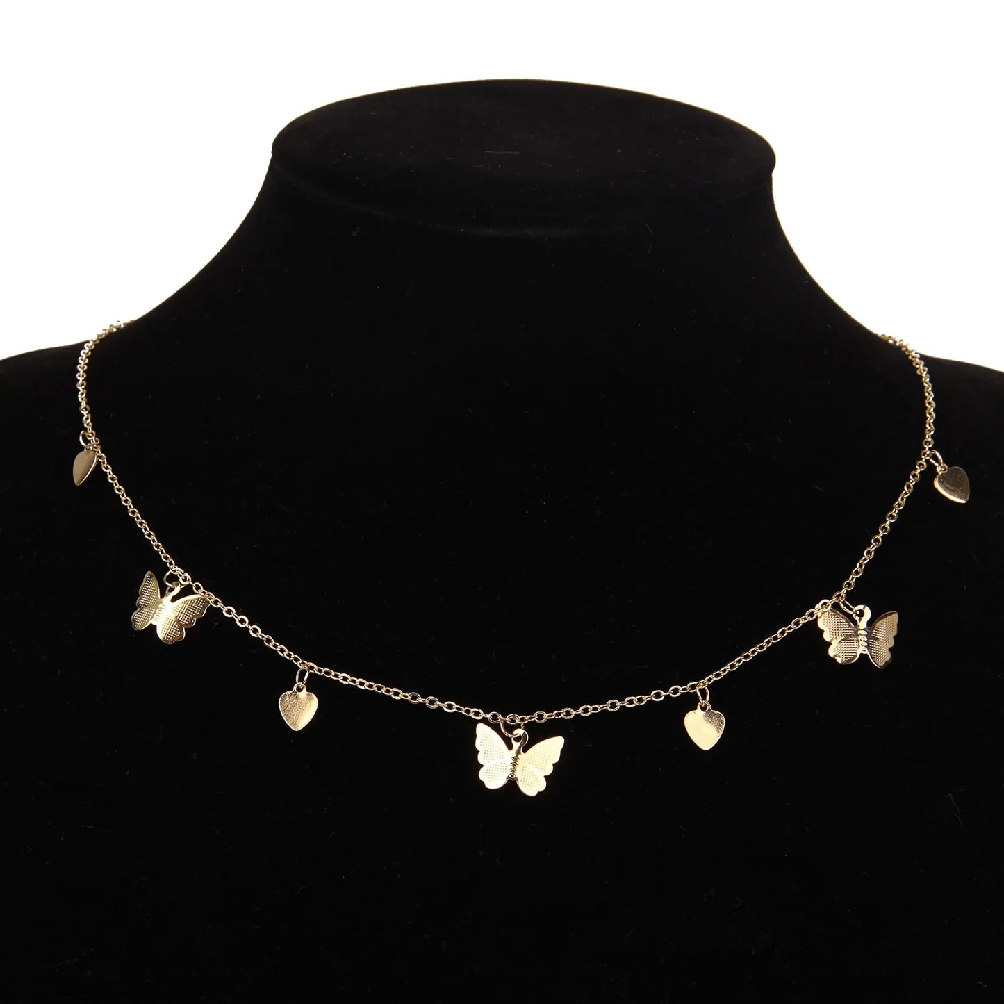 Goldkette Schmetterling Anhänger Choker Halskette: Böhmischer Strandschmuck