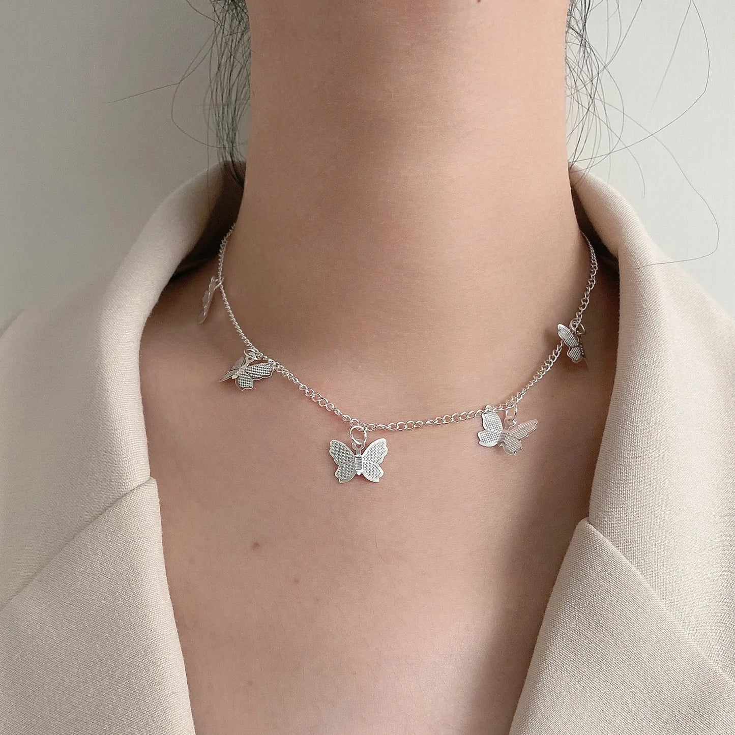 Goldkette Schmetterling Anhänger Choker Halskette: Böhmischer Strandschmuck