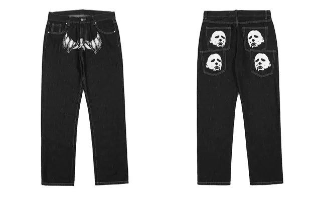Vaqueros holgados con estampado gráfico para hombre