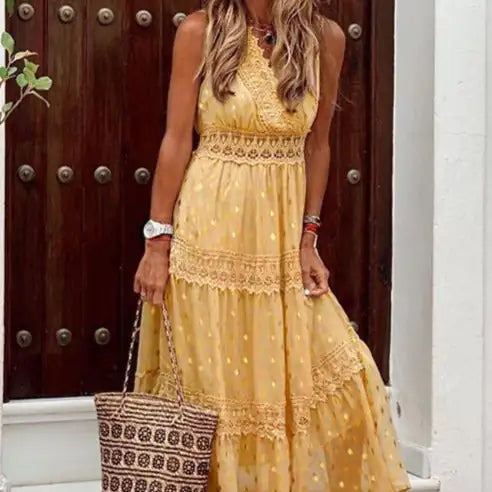 Chiffonkleid mit Punktemuster