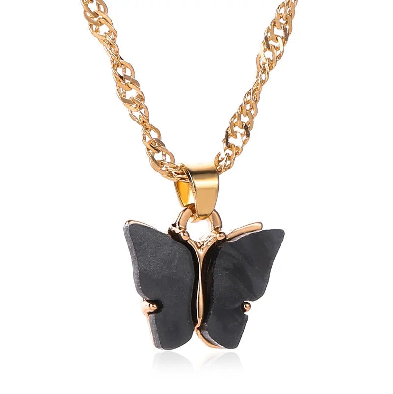 Goldkette Schmetterling Anhänger Choker Halskette: Böhmischer Strandschmuck