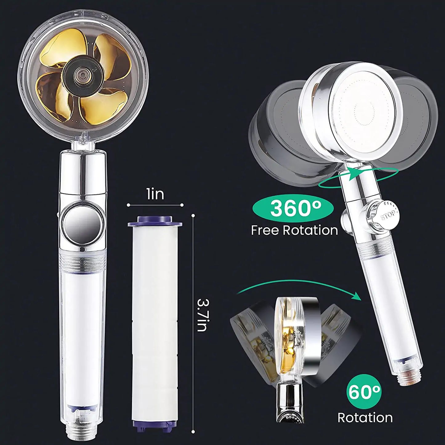 Accesorios de cabezal de ducha para cabezal de baño Turbo