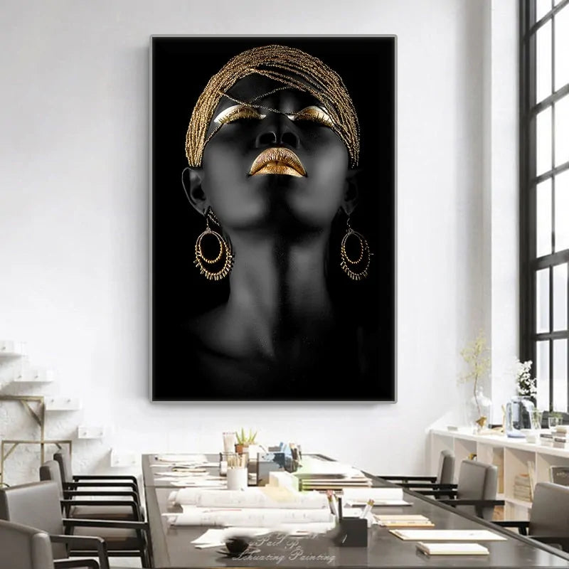 Moderne Kunst Leinwand Afrikanische Schwarze Frau Poster