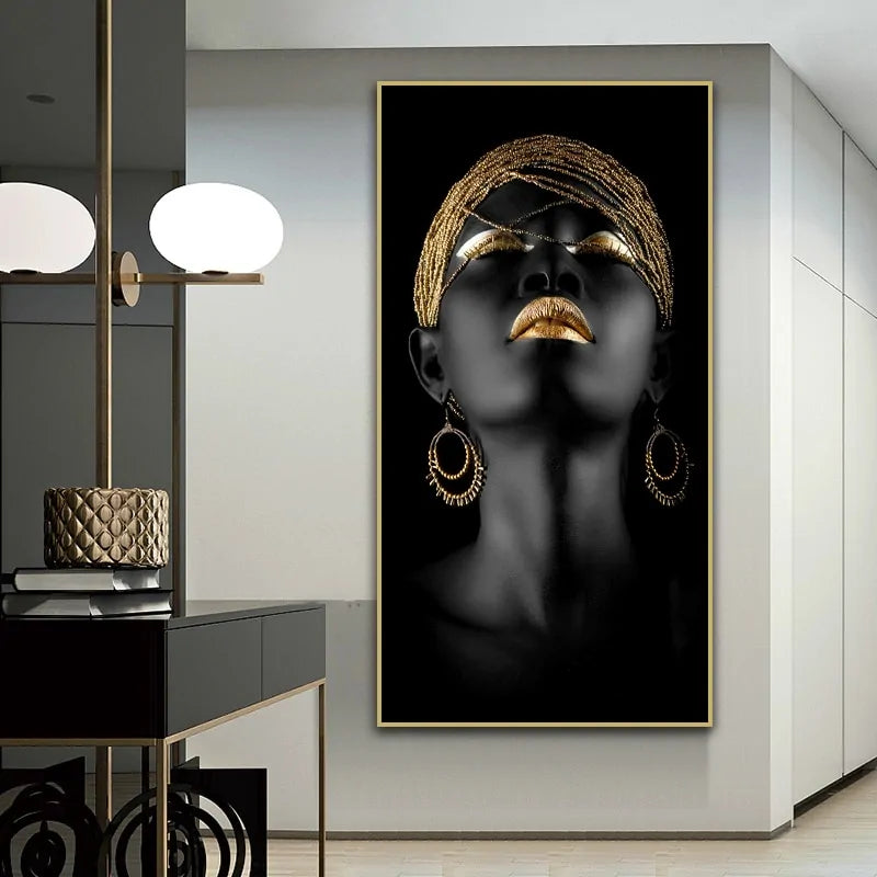 Moderne Kunst Leinwand Afrikanische Schwarze Frau Poster
