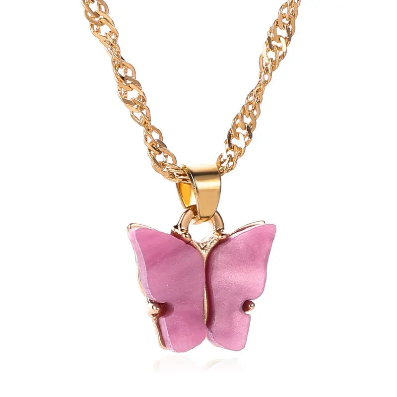 Goldkette Schmetterling Anhänger Choker Halskette: Böhmischer Strandschmuck