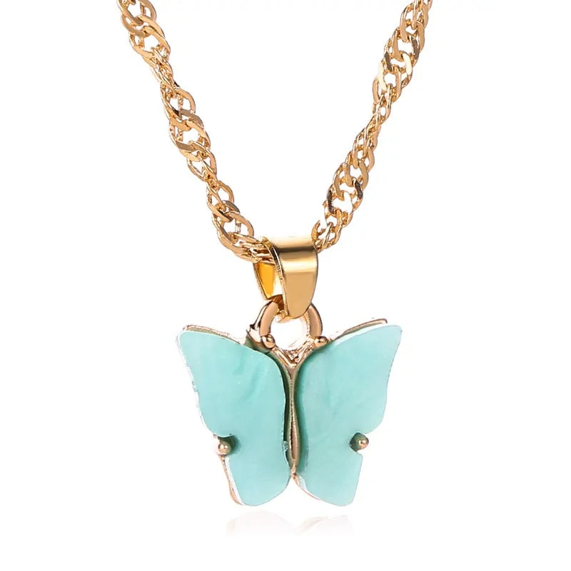 Goldkette Schmetterling Anhänger Choker Halskette: Böhmischer Strandschmuck