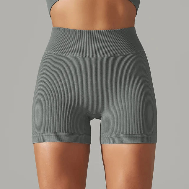 Shorts deportivos de yoga con cintura alta sin costuras