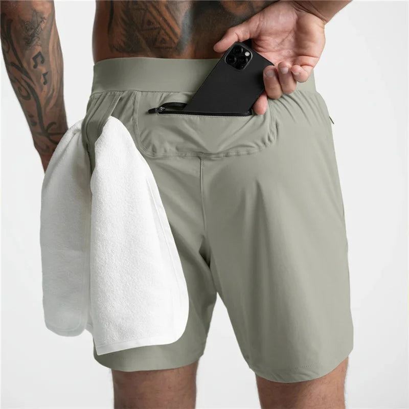 Pantalones cortos de ejercicio para correr en el gimnasio para hombres