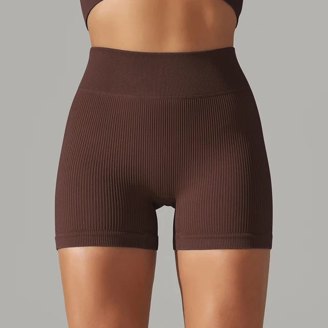 Shorts deportivos de yoga con cintura alta sin costuras
