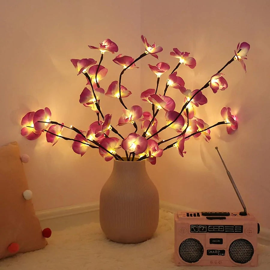 Lámpara LED con forma de rama de sauce: elegante decoración para el hogar