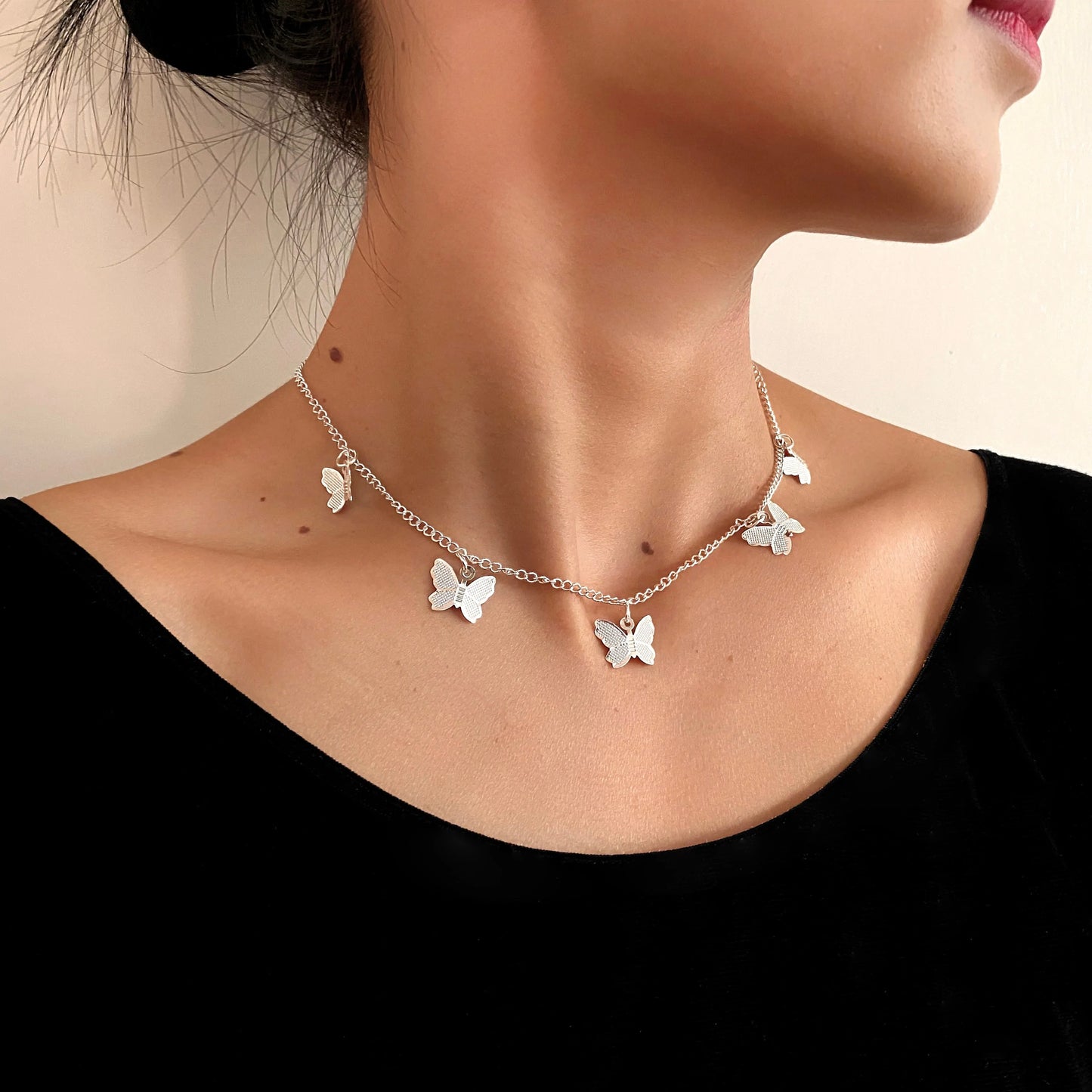 Goldkette Schmetterling Anhänger Choker Halskette: Böhmischer Strandschmuck