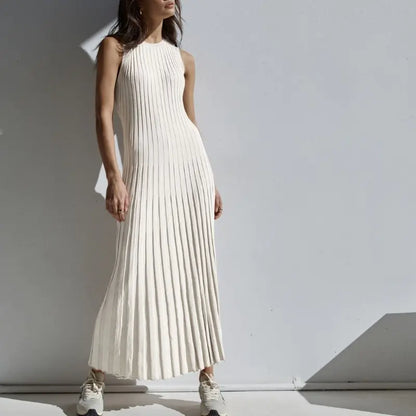 Vestido largo de punto para mujer