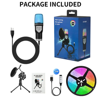 Micrófono RGB para PC USB para juegos YANMAI SF-666R