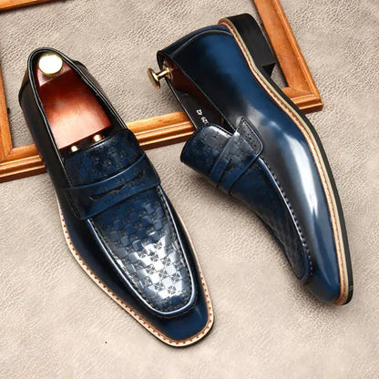 Elegante Loafer aus Leder mit Alligator-Print (Krokodilmuster)