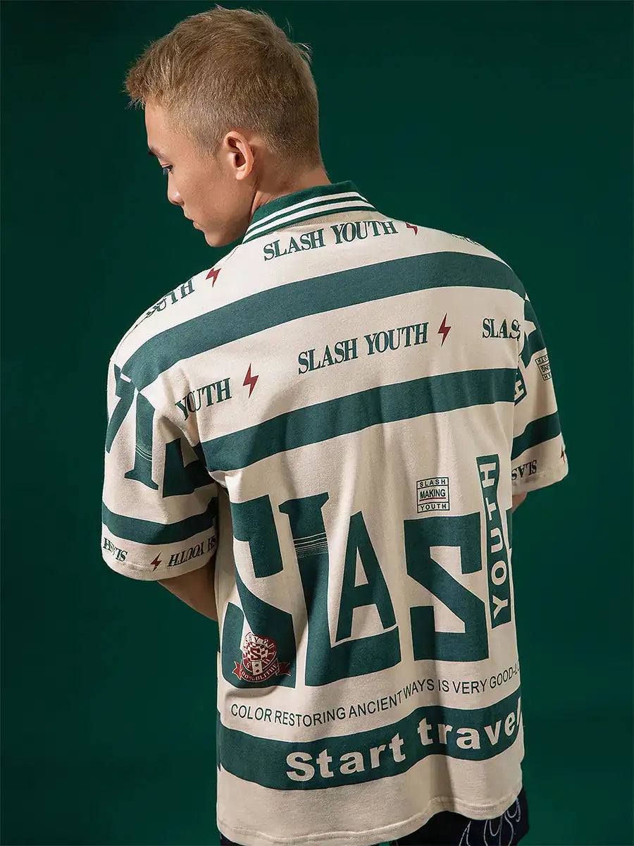 Polo con corte oblicuo extragrande