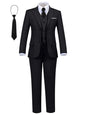 Boys Suits Slim Fit 5 Piece Boys Formal Suit Set Slim Fit Boy Suit Wedding Suit Ring Bearer Suit Black Size 5