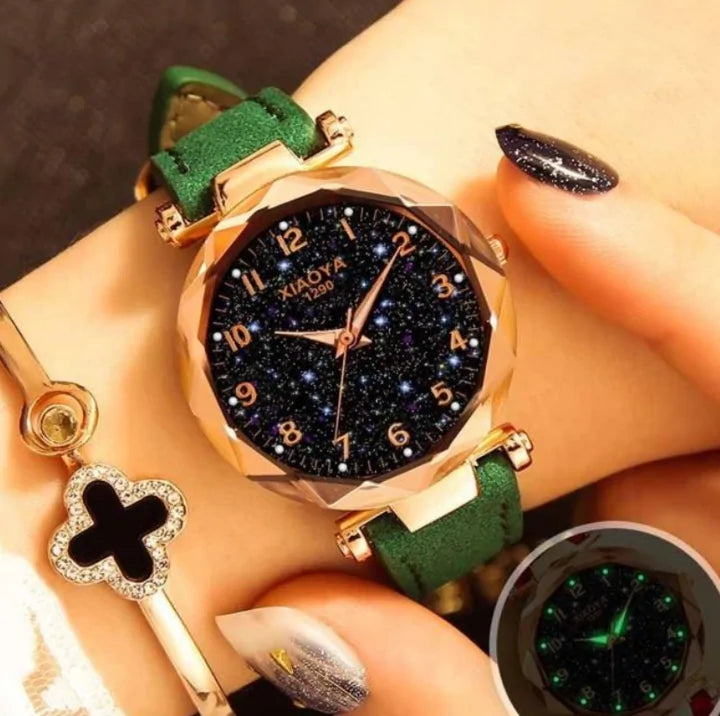 Reloj Star Sky de cuero de primera calidad