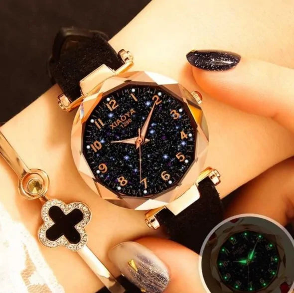 Reloj Star Sky de cuero de primera calidad
