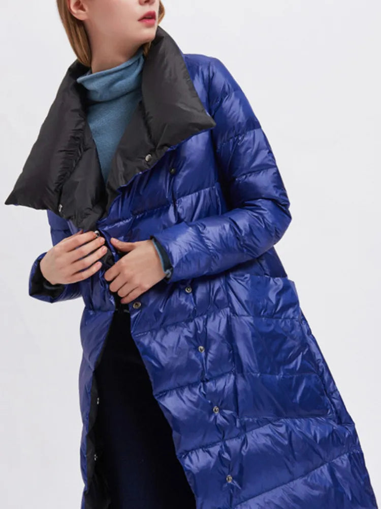 Chaqueta larga de invierno con cuello alto