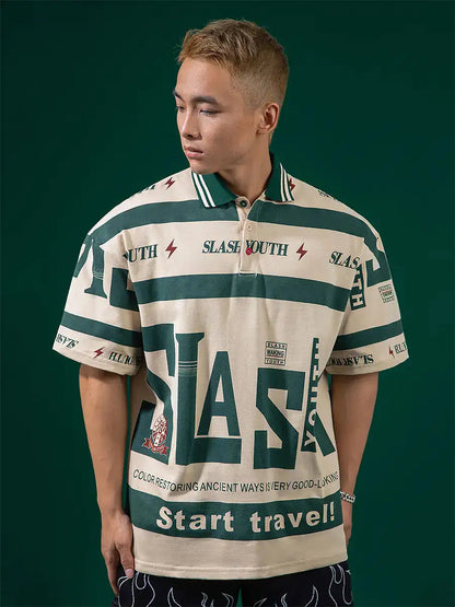 Polo con corte oblicuo extragrande